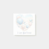 Cute Seashell Heart Beach Love Valentine's Day Post-it® Notes (Voorkant)