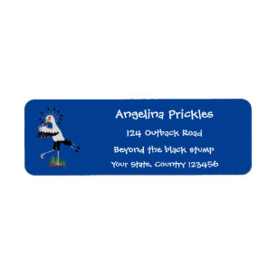 Cute secretaresse vogelbriefjes cartoon etiket