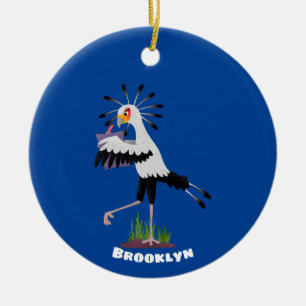 Cute secretaresse vogelbriefjes cartoon keramisch ornament