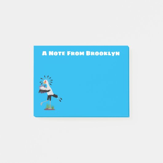 Cute secretaresse vogelbriefjes cartoon post-it® notes (Voorkant)