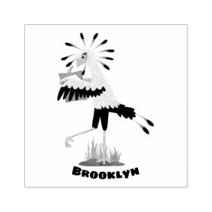 Cute secretaresse vogelbriefjes cartoon 	rubberstempel