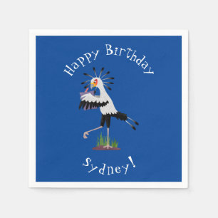 Cute secretaresse vogelbriefjes cartoon servet