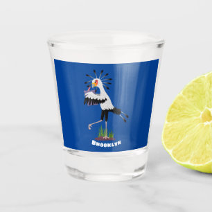 Cute secretaresse vogelbriefjes cartoon shot glas