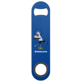 Cute secretaresse vogelbriefjes cartoon speed flessenopener (Achterkant)