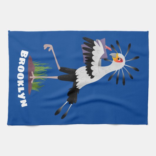 Cute secretaresse vogelbriefjes cartoon theedoek (Horizontaal)