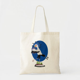 Cute secretaresse vogelbriefjes cartoon tote bag