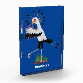 Cute secretary bird writing notes cartoon fotoblokken (Links)
