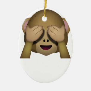 Cute See No Evil Monkey Emoji Keramisch Ornament