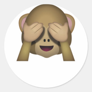 Cute See No Evil Monkey Emoji Ronde Sticker