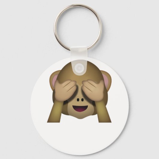 Cute See No Evil Monkey Emoji Sleutelhanger (Voorkant)