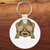 Cute See No Evil Monkey Emoji Sleutelhanger (Voorkant)