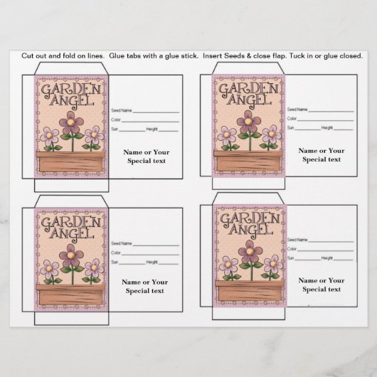 Cute Seed Packet Gift of Favor Flyer (Voorkant)