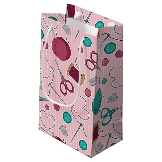 Cute Seing Thleing Pattern Roze Klein Cadeauzakje (Achterkant Gekanteld)