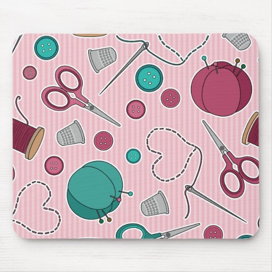 Cute Seing Thleing Pattern Roze Muismat (Voorkant)