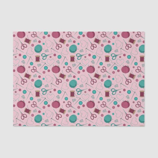 Cute Seing Thleing Pattern Roze Tissuepapier (Voorkant)