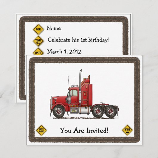 Cute Semi-Cab Kaart (Voorkant / Achterkant)