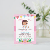 Cute Senorita Girl Floral Fiesta Baby shower Kaart (Staand voorkant)