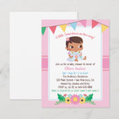 Cute Senorita Girl Floral Fiesta Baby shower Kaart (Voorkant / Achterkant)