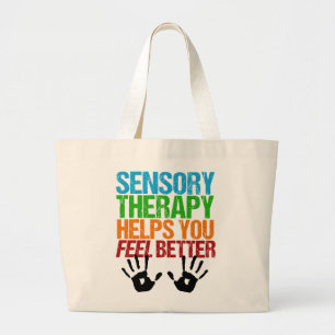 Cute Sensory Therapy OT Handprint Grote Tote Bag