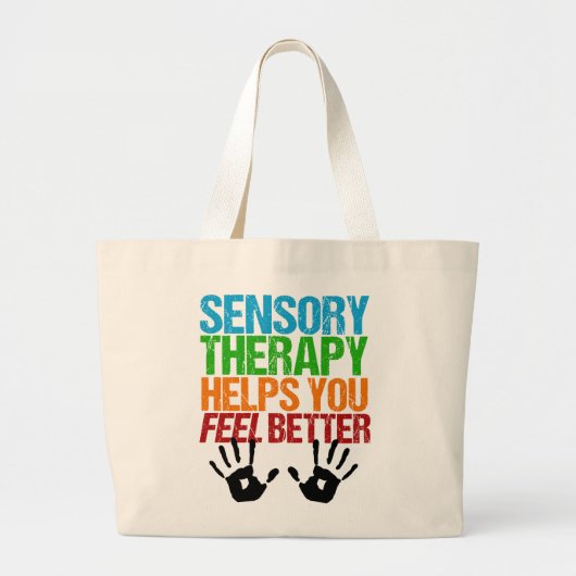 Cute Sensory Therapy OT Handprint Grote Tote Bag (Voorkant)