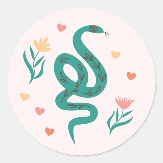 Cute serpent Boho & Sticker Fleur sauvage (Devant)