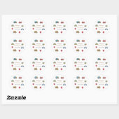 Cute Service Vehicle Birthday bash Favor Bags Ronde Sticker (Vel)