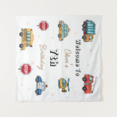 Cute Service Vehicle Birthday bash welcome sign  Wandkleed (Voorkant (horizontaal))
