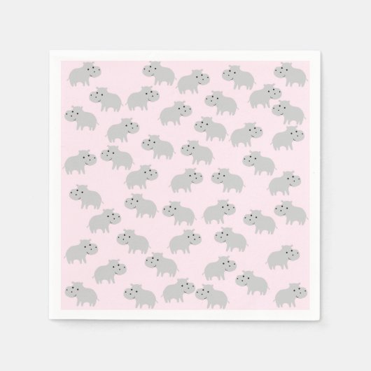 Cute serviettes en papier hippo (Devant)
