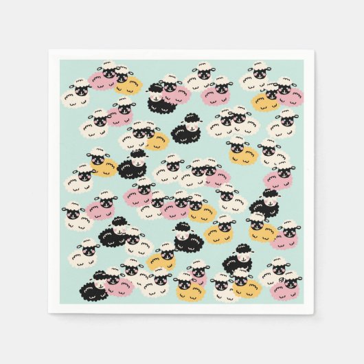 Cute serviettes en papier mouton (Devant)