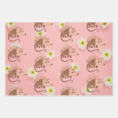 Cute Set 3 Sheets Opossum Posum Wrapping Paper (Voorkant 2)