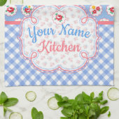 Cute Shabby Chic Floral and Pset Personalized Theedoek (Gevouwen)
