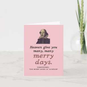 Cute Shakespeare Merry Days Theater Pink Birthday Kaart
