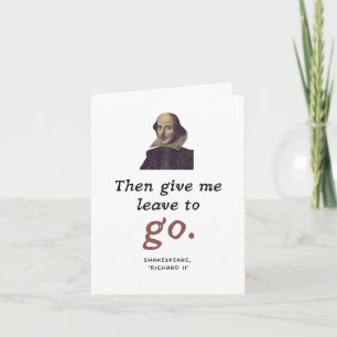 Cute Shakespeare Quote  Boookish Retirement Kaart