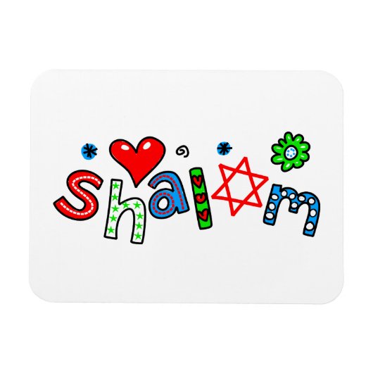 Cute Shalom Greeting Text Expression Magneet (Horizontaal)