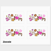 Cute Shalom Greeting Text Expression Rechthoekige Sticker (Vel)