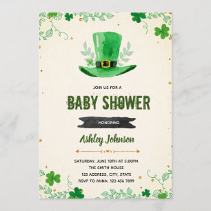 Cute shamrock baby shower-uitnodiging kaart
