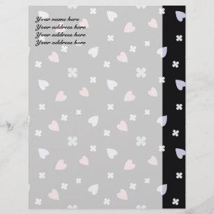 Cute Shamrock Harten Lucky Love Patroon Briefhoofd Sjabloon
