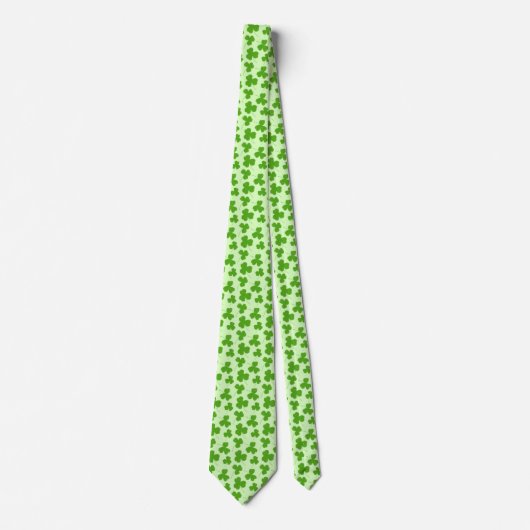 Cute Shamrock Pattern Green Stropdas (Voorkant)