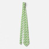 Cute Shamrock Pattern White Stropdas (Achterkant)