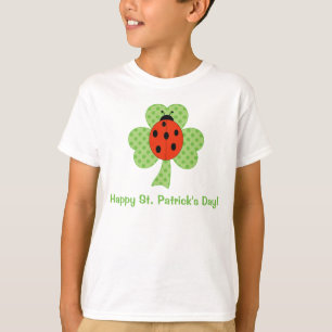 Cute Shamrock Polka dots St. Patricks Day ladybug T-shirt