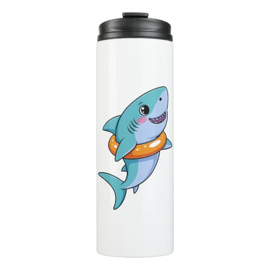 Cute Shark Baby With Float | Kids Thermosbeker (Voorkant)