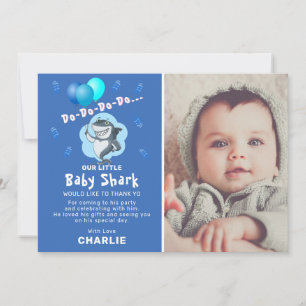 Cute Shark Balloons Foto Birthday Blue Hartelijk d Kaart