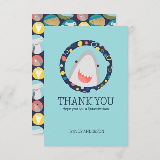 Cute Shark Bedankkaart (Voorkant / Achterkant)