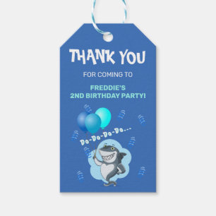 Cute Shark   Blue Birthday Personalized Cadeaulabel