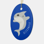 Cute Shark Kinder Name Keramisch Ornament (Links)