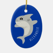 Cute Shark Kinder Name Keramisch Ornament (Voorkant)