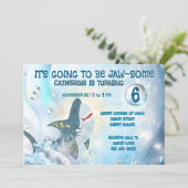 Cute Shark Ocean Kids Birthday Invitation (Debout devant)