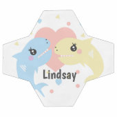 Cute Shark Pastel Monogramme Nom Bal de Football (Plat)