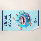 Cute Shark Summer Boy Beach Serviette (Devant)
