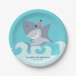 Cute Shark Theme Birthday Party Papieren Bordje